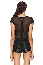 TOM FORD Transparent Fitted T-shirt in Black, view 3, click to view large image.