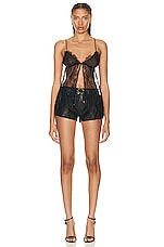 TOM FORD Rose Chantilly Lace Top in Black, view 4, click to view large image.