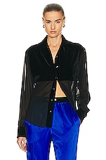 TOM FORD Stretch Shirt in Black, view 1, click to view large image.