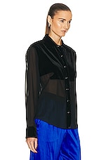 TOM FORD Stretch Shirt in Black, view 2, click to view large image.