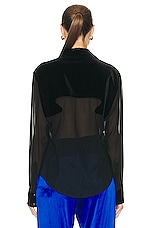 TOM FORD Stretch Shirt in Black, view 3, click to view large image.