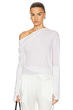 TOM FORD Cashmere Off The Shoulder Top in Chalk, view 1, click to view large image.