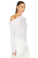 TOM FORD Cashmere Off The Shoulder Top in Chalk, view 2, click to view large image.
