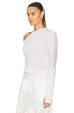 TOM FORD Cashmere Off The Shoulder Top in Chalk, view 3, click to view large image.