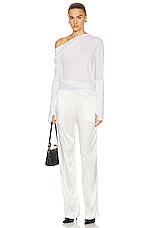 TOM FORD Cashmere Off The Shoulder Top in Chalk, view 5, click to view large image.