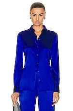TOM FORD Stretch Classic Shirt in Cobalt Blue, view 1, click to view large image.