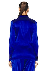 TOM FORD Stretch Classic Shirt in Cobalt Blue, view 3, click to view large image.