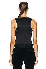 TOM FORD V Neck Camisole Top in Black, view 3, click to view large image.