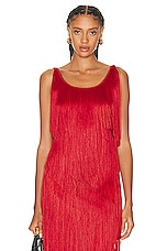 TOM FORD Fringe Tank Top in Candy Red, view 1, click to view large image.
