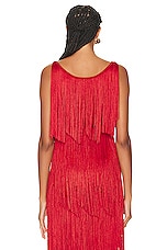 TOM FORD Fringe Tank Top in Candy Red, view 3, click to view large image.