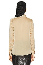 TOM FORD Charmeuse Silk Shirt in Soft Beige, view 3, click to view large image.