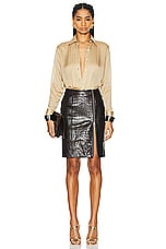 TOM FORD Charmeuse Silk Shirt in Soft Beige, view 4, click to view large image.