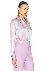 TOM FORD Charmeuse Silk Shirt in Dusty Lilac, view 2, click to view large image.