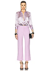 TOM FORD Charmeuse Silk Shirt in Dusty Lilac, view 4, click to view large image.