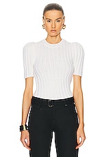 TOM FORD Wool Crewneck Top in Ecru, view 1, click to view large image.