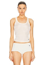 TOM FORD Jersey Tank Top in Ecru, view 1, click to view large image.
