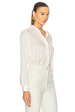 TOM FORD Striped Silk Shirt in Ecru, view 2, click to view large image.