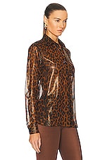 TOM FORD Leopard Printed Shirt in Camel, view 2, click to view large image.