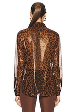 TOM FORD Leopard Printed Shirt in Camel, view 3, click to view large image.