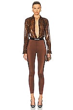 TOM FORD Leopard Printed Shirt in Camel, view 4, click to view large image.