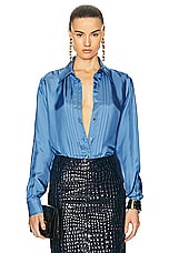 TOM FORD Fluid Shirt in Stone Blue, view 1, click to view large image.