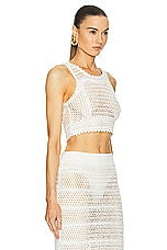 TOM FORD Crochet Cropped Top in Chalk, view 2, click to view large image.