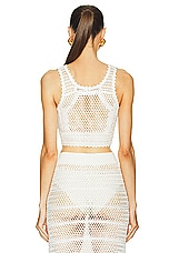 TOM FORD Crochet Cropped Top in Chalk, view 3, click to view large image.