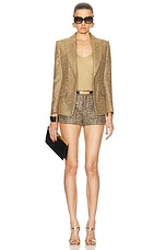 TOM FORD Satin Jersey Bodysuit in Antique Gold, view 5, click to view large image.