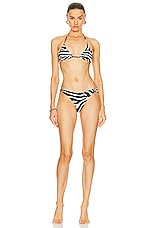 TOM FORD Zebra Printed Bikini Set in Ecru & Black, view 1, click to view large image.