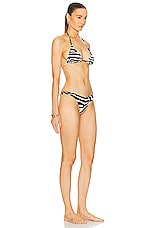 TOM FORD Zebra Printed Bikini Set in Ecru & Black, view 2, click to view large image.