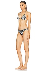TOM FORD Zebra Printed Bikini Set in Ecru & Black, view 3, click to view large image.
