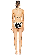 TOM FORD Zebra Printed Bikini Set in Ecru & Black, view 4, click to view large image.