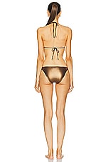 TOM FORD Laminated Bikini Set in Dark Gold, view 4, click to view large image.