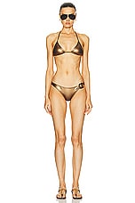 TOM FORD Laminated Bikini Set in Dark Gold, view 5, click to view large image.