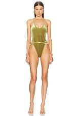 TOM FORD Velour One Piece Swimsuit in Willow, view 1, click to view large image.