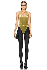 TOM FORD Velour One Piece Swimsuit in Willow, view 4, click to view large image.