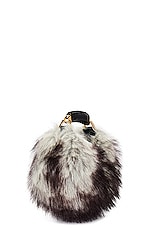 TOM FORD Faux Fur Bianca Mini Hobo Bag in Grey Melange, view 5, click to view large image.