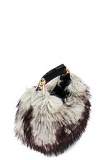 TOM FORD Faux Fur Bianca Mini Hobo Bag in Grey Melange, view 6, click to view large image.