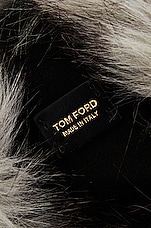 TOM FORD Faux Fur Bianca Mini Hobo Bag in Grey Melange, view 7, click to view large image.