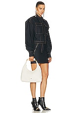TOM FORD Bianca Small Hobo Bag in Chalk, view 2, click to view large image.