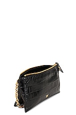 TOM FORD Croc Stamped Carine Clutch in Black, view 5, click to view large image.