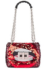 TOM FORD Maxi Lip Natalia Small Shoulder Bag in Multi Red & Black, view 1, click to view large image.