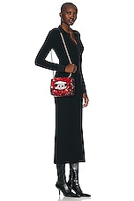 TOM FORD Maxi Lip Natalia Small Shoulder Bag in Multi Red & Black, view 2, click to view large image.