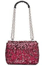 TOM FORD Maxi Lip Natalia Small Shoulder Bag in Multi Red & Black, view 3, click to view large image.