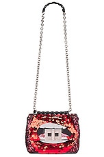 TOM FORD Maxi Lip Natalia Small Shoulder Bag in Multi Red & Black, view 6, click to view large image.
