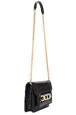TOM FORD Stamped Croc Whitney Small Shoulder Bag in Black, view 4, click to view large image.