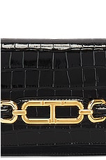 TOM FORD Stamped Croc Whitney Small Shoulder Bag in Black, view 8, click to view large image.