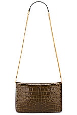 TOM FORD Stamped Croc Whitney Small Shoulder Bag in Khaki, view 3, click to view large image.