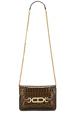 TOM FORD Stamped Croc Whitney Small Shoulder Bag in Khaki, view 6, click to view large image.