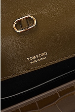 TOM FORD Stamped Croc Whitney Small Shoulder Bag in Khaki, view 7, click to view large image.